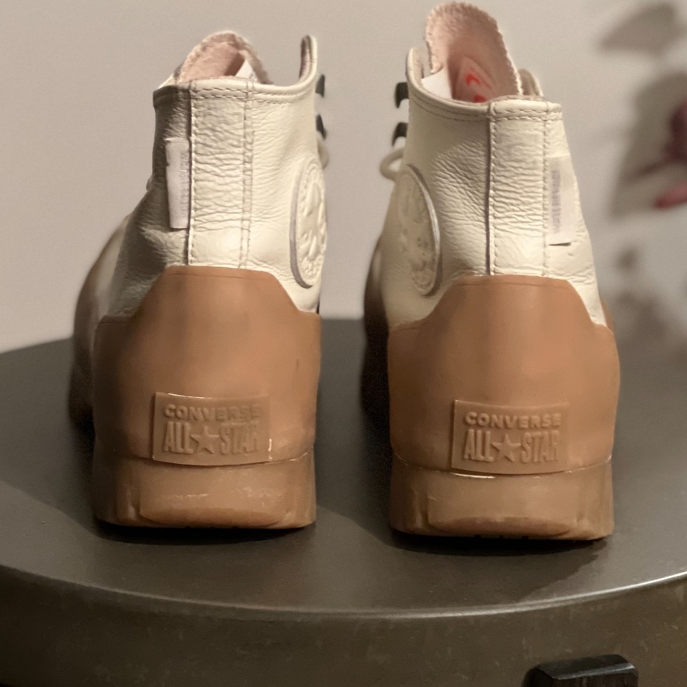 Converse Women's Cream and Tan High-Top Sneakers - Picture 5 of 10